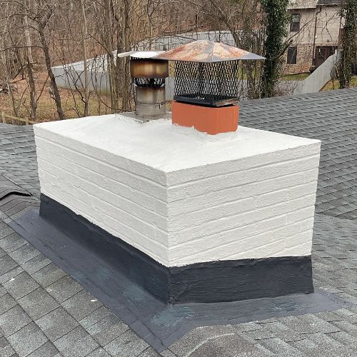 Repaired Chimney with New Cap and Crown Black Goose Chimney Service